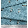 thumbnail image 2 of Soimoi Blue Cotton Voile Fabric Caramel & Americano Coffee Beverages Printed Fabric 1 Yard 42 Inch Wide, 2 of 3