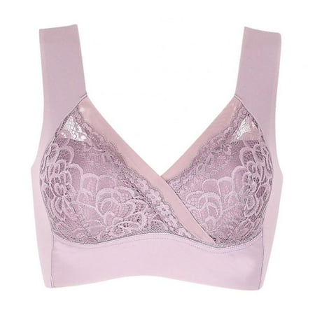 

Floral Lace Bra Thin Cup Bra Front Cross Lace Bra Full Cup Bra Women Push Up Bralette Wire Free Bra Leisure Sports Bra Female Seamless Underwear