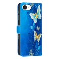 thumbnail image 3 of Leather For Apple iPhone 17e / 16e 6.1-inch Wallet Case Butterflys&Flowers, With Card Holder,Wristband,Magnetic Clasp Kickstand Folio Cover,Color-3,For iPhone 17e / 16e, 3 of 8