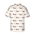 thumbnail image 3 of Daiia Dachshund Dog Puppy Hawaiian Shirt for Men Gentle Cotton Regular Short Sleeve Casual-3X-Large, 3 of 9