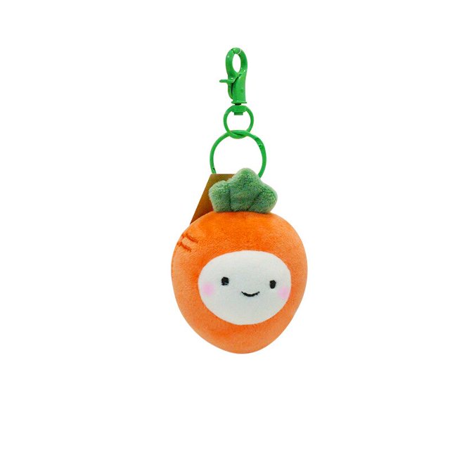 Mini llaveros de frutas y verduras, juguetes bonitos de felpa, mochila colgante, llavero de bolsa, naranja, plátano, melocotón, manzana, berenjena, zanahoria, regalo