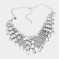 thumbnail image 2 of Pierced silver textured layered teardrop necklace & earring set, 2 of 2