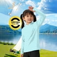 thumbnail image 5 of WPPGONE Toddler Boys UV Performance Shirt Hooded Long Sleeve Thumbhole Sun Hoodie Classic Striped Print Lightweight Breathable Active Rash Guard Fishing Camping Outdoor Wear Top Clothes, 5 of 6