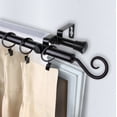 thumbnail image 2 of 13/16" Dia Adjustable 28-48 inch Double Curtain Rod with Julius Finials - Black,(4720-282), 2 of 3