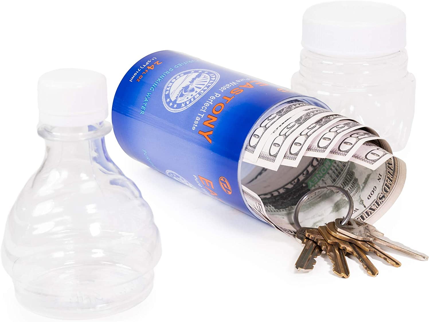 WYZworks Water Bottle Safe – Hidden Compartment For Cash, Cards & Jewelry, 24oz Diversion Stash Container With 3 Sections