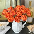 thumbnail image 2 of DefiDgd Faux Roses Flowers,Silk Flowers with Long Stem for Wedding Bridal Bouquet Home Floral Table Centerpieces Arrangements Party Decorations,Mother's Day Valentine's Day Gift(Orange), 2 of 6