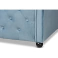thumbnail image 5 of Baxton Studio Freda Transitional and Contemporary Light Blue Velvet Fabric Upholstered and Button Tufted Full Size Daybed, 5 of 6