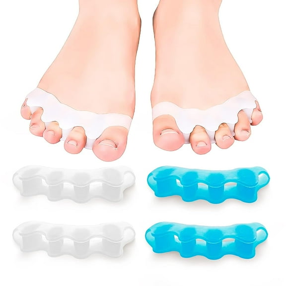 2 Pairs Toe Separators for Feet, Bunion Corrector, Repeatable Washable Toenail Dividers, Comfortable and Durable Toe Separators for Overlapping Toes