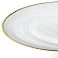 thumbnail image 4 of HomeRoots 376163 Handcrafted Optical Glass & White Gold Footed Cakestand with Gold Rim, 4 of 5