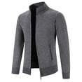 thumbnail image 3 of LEEYNEER Men‘s Full Zip Fleece Sweater Jacket 2023 Fall Winter Knitted Thick Warm Sherpa Lined Long Sleeve Coat Casual Stand Collar Outerwear, 3 of 5