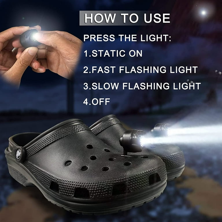 INFISU 2-Pack Rechargeable Crocs Lights, Waterproof, Modes, for