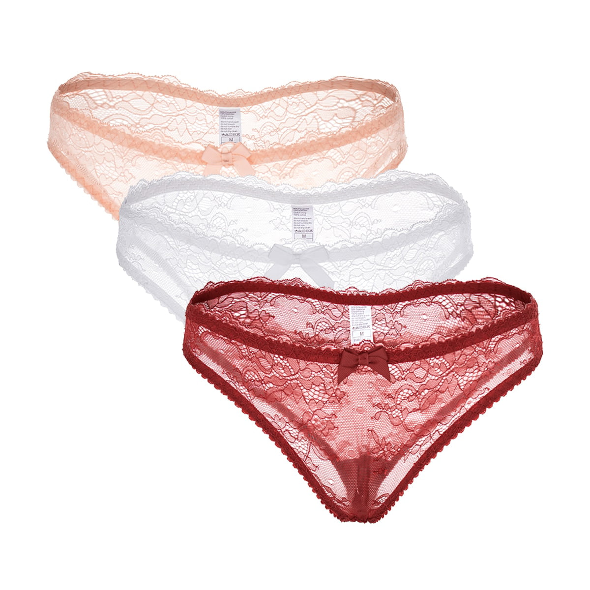 Details about   3 Pack Women High Waist Underwear Knickers Plus Size Bikini Thong Briefs Panties 