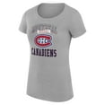 thumbnail image 2 of Women's G-III 4Her by Carl Banks Heather Gray Montreal Canadiens Super-Slim Fit Lightweight Team Logo Graphic T-Shirt, 2 of 3