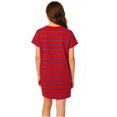thumbnail image 4 of YOUYEDIAN Girls Summer Dress Short Sleeve Striped T Shirt Crop Dresses Casual Fashion Crewneck Sundress (Red, 9-10 Years), 4 of 5