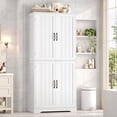 thumbnail image 4 of Homfa 71'' Bathroom Cabinet with 6 Storage Shelves, Freestanding Wooden Linen Cabinet for Living Room, White, 4 of 7