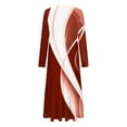 thumbnail image 4 of Wancir Women's Casual Long Sleeve Round Neck Hem T-Shirt Loose Dress with Pockets, 4 of 4
