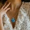 thumbnail image 3 of Snowflake Stunning Glass Circular Pendant Necklace - Handcrafted Unique Design for Fashion Forward Necklaces, 3 of 5