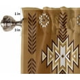 thumbnail image 5 of Boho Brown Geometric Window Curtains 63 Inch Length, Abstract Morocco Rustic Rod Pocket Window Treatment Kitchen Drapes for Bedroom, Cafe, Living Room, 2 Panels, 42 W x 63 L, 5 of 5