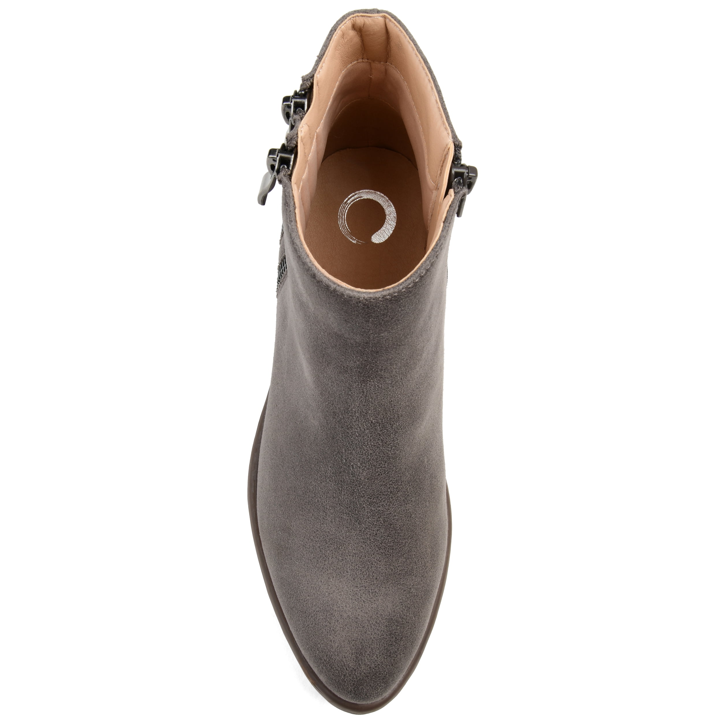 Journee Womens Jayda Inside Zip Stacked Heel Booties