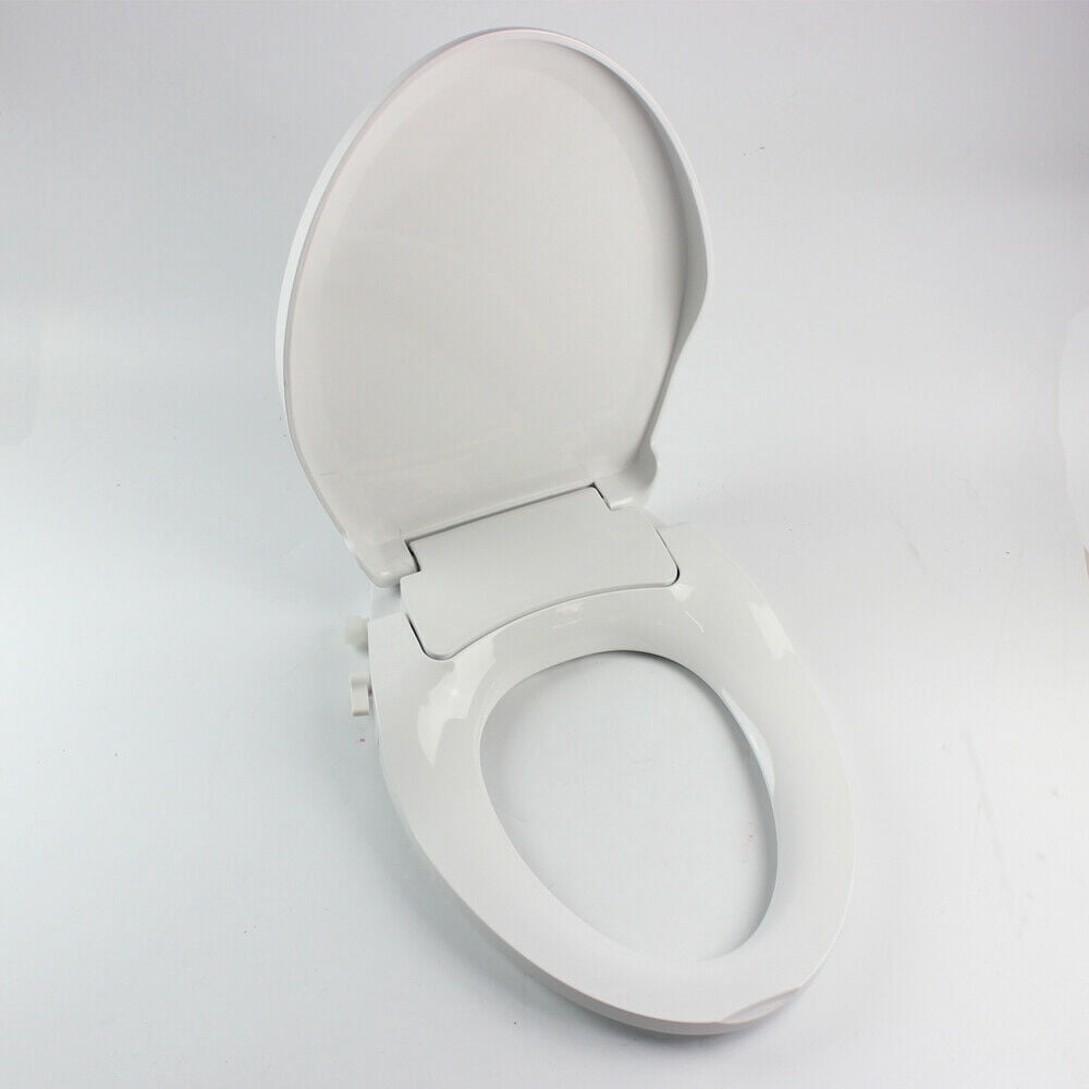 Miumaeov Non-Electric Bidet Toilet Seat Elongated Toilet Seat White Bidet Attachment for Toilet D Style