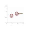 thumbnail image 2 of 14k 8-9mm Purple Round FW Cultured Pearl Stud Earrings, 2 of 2