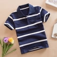 thumbnail image 5 of Odeerbi Camisas de Golf de Chicos Botón de Solapa A Rayas Camisas de Tenis de Manga Corta Uniforme Escolar, 5 of 5