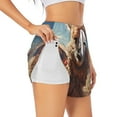 thumbnail image 1 of Balery Fluffy Alpaca Mountain Meadow Pantalones cortos deportivos para mujer con forro y dos bolsillos, elásticos, para entrenamiento, gimnasio, yoga-XX-Large, 1 of 7