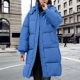 thumbnail image 5 of Breezora Women Longline Puffer Coat Casual Loose Fit Warm Winter Jacket Comfortable Outerwear XL Size Blue, 5 of 6