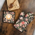 thumbnail image 5 of Pioneer Flower Kitchen Oven Mitt and Pot Holder Sets 2 Pcs for Baking, Cooking and Grilling, Heat Resistant Up To 392 °F, 5 of 7
