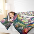 thumbnail image 3 of Manfei Pretty Unicorn Full Size Comforter Sets,Cute Flowers Pattern Bedding Comforter Set,Pink,Polkadot Reversible,3pcs,1 Comforter and 2 Pillowcases, 3 of 7
