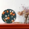 thumbnail image 2 of Yayeee 10" Wall Clock Battery Operated Quartz Round Silent Non-Ticking Home Decor, Blue Floral Oranges, 2 of 6