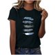 thumbnail image 1 of Tops Cortos para las Mujeres Cuello en V Impreso Manga Corta Top Casual, Camiseta de Baile sin Mangas para las Mujeres, 1 of 4