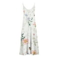 thumbnail image 5 of zanvin Clearance Vente Femmes Robes d'Été, Mode d'Été Imprimé V-Cou Bretelles Sans Manches Robe Pull, Rose, XXL, 5 of 5