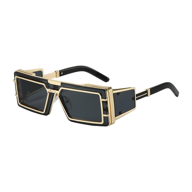 Gafas de sol cuadradas Steampunk para pescar, viajar, ir de compras, conducir, regalos. Negro