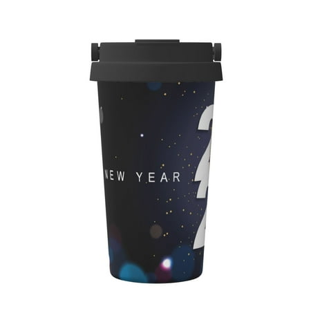 

KLL 2025 Happy New Year 2 Pattern Stainless Steel Vacuum Insulated Tumbler - Carry Insulated Coffee Mug - Reusable Insulated Cold Brew Iced Coffee Cup Thermos