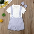 thumbnail image 2 of Ensemble de Vêtements pour Bébé Garçon Gentleman Set Bowtie Romper + Bretelles Shorts, 2 of 7