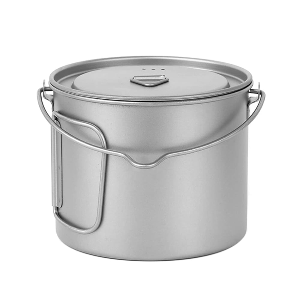 1100ml Titanium Pot Ultralight Portable Hanging Pot with Lid and