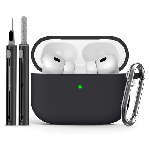 GadgetCom Replacement Case Compatible with Apple AirPods Pro 3 , DustProof Silicone Cover Soft Earbuds Pouch Shell With Cleaning Pen & Carabiner