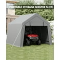 thumbnail image 7 of Telyswee 10'x10' Outdoor Carport Storage Shed Portable Garage Shelter Storage Shelter for Patio Furniture, Lawn Mower & Bike Storage, Gray, 7 of 7