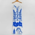 thumbnail image 5 of Blue Willow Chinoiserie Blue And White Sleeveless Dress Loose Women's Dress Dresses Luxury Evening Dresses, 5 of 9