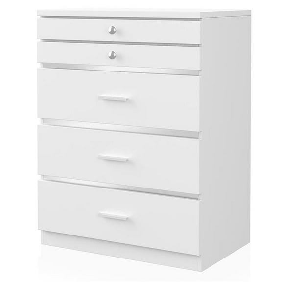 Furniture of America Lita Contemporary Wood 5-Drawer Vanity Chest in White