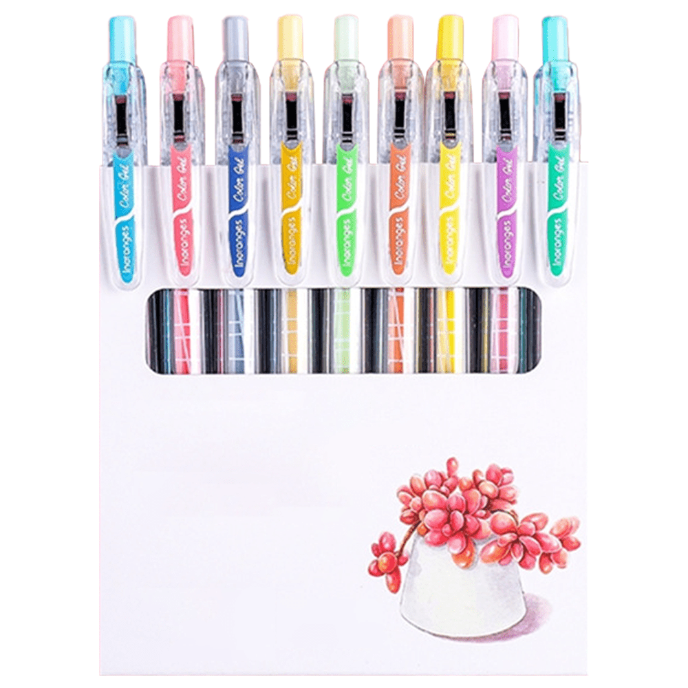 Gel Ink Pens Color Ink 9 Pieces Disposable Note Taking Pens School Office Supplies Stationary