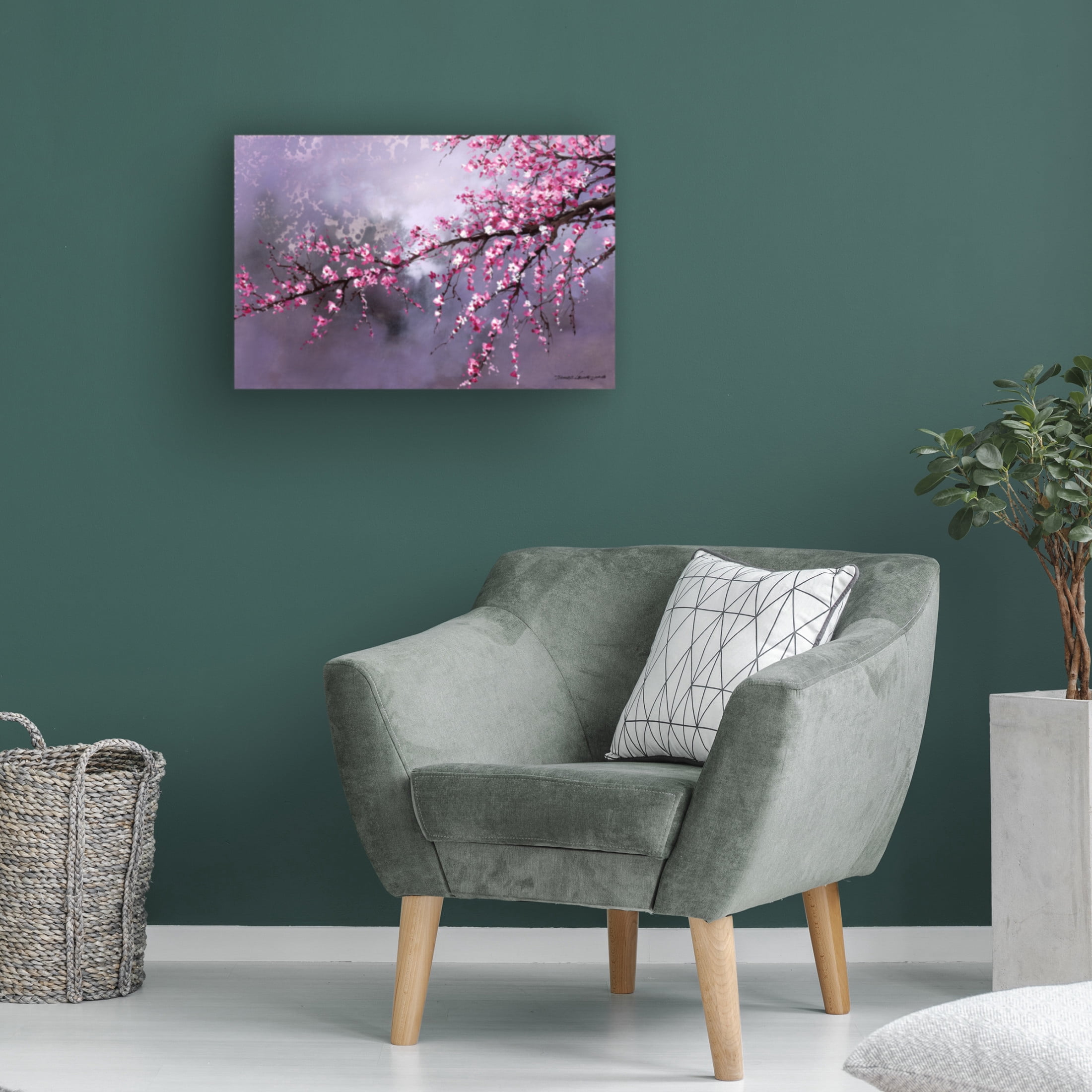 Canvas Wall Art - Thomas Leung 'Winter Plum Blossom' Wall Art for Living Room, Bedroom, or Office Décor by Trademark Fine Art - 32 x 22 Inches