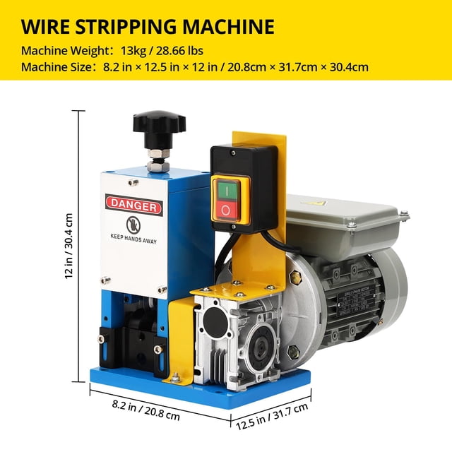 Kojooin Portable Electric Wire Stripping Machine, Adjustable Blade Cable Stripper for 0.05-1 Inch Wires, Automatic Copper Recycling Tool