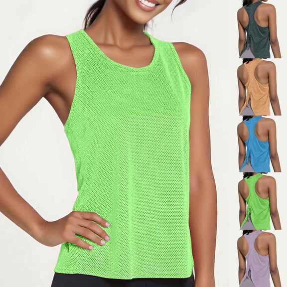 Sport Tops for Women Sleeveless Tank Tops for Women Open Back T-Shirt Tennis Yoga Athletic Running Shirts Oversized Gym Clothes