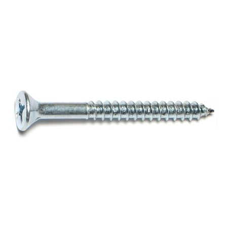 

#14 x 2-1/2 Zinc Plated Steel Phillips Flat Head Wood Screws WSFS-494