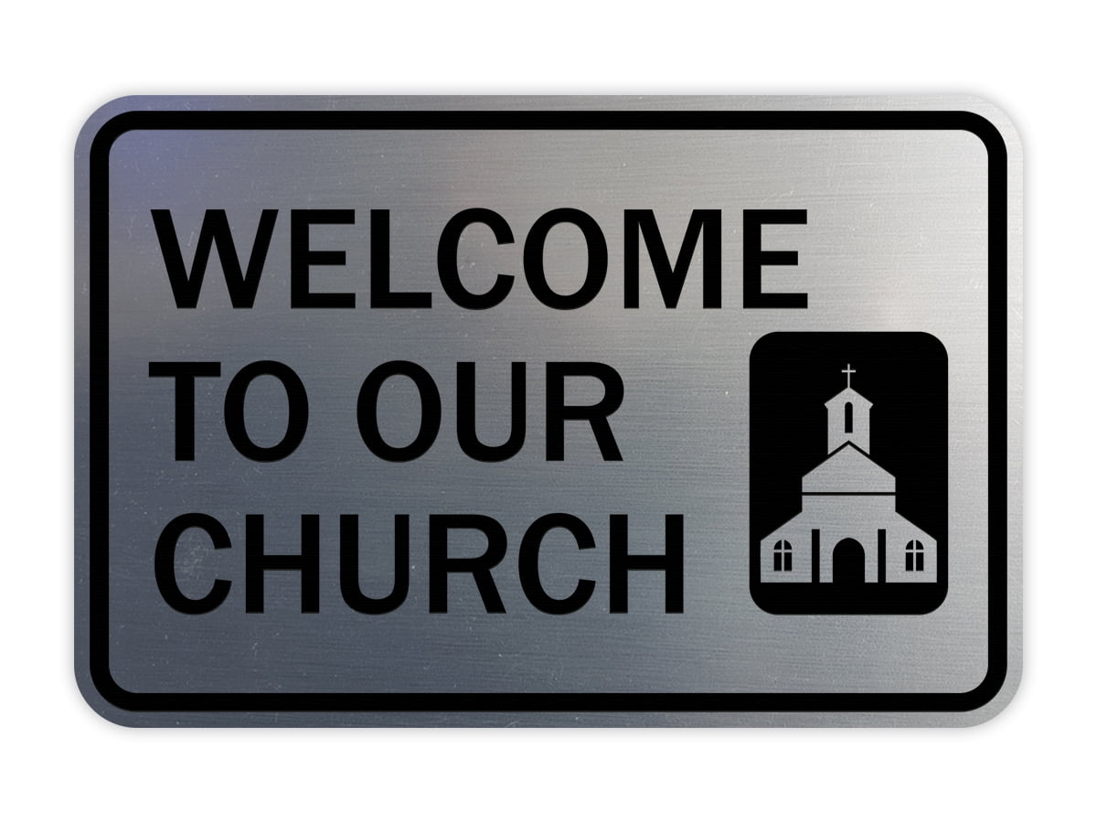 Classic Framed Welcome To Our Church Sign (Black)   Small   Walmartcom