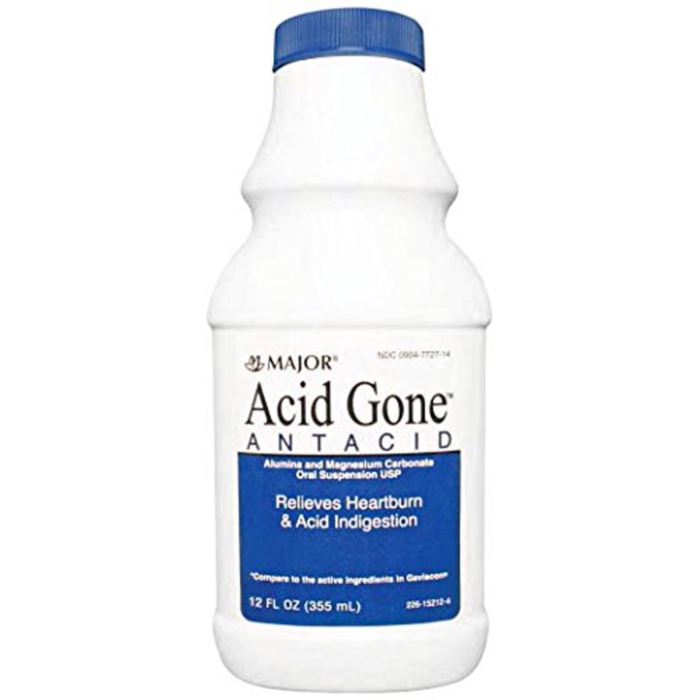 Acid Gone Antacid Liquid, Regular Strength, Spearmint Flavor, 12 oz