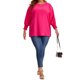 thumbnail image 5 of Blusas de Chiffon de Talla Grande para Mujeres Agnes Orinda, con Mangas Largas de Murciélago y Volantes, Camisas Sueltas Casuales 1X Rosa Fucsia, 5 of 7