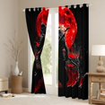thumbnail image 3 of Castle Fairy Japanese Samurai Black Out Curtains for Boys Girls,Oriental Ukiyoe Curtains Pack of 2 (42x63 Each),Black Red Bedroom Curtains,Lightweight Room Decor, 3 of 6
